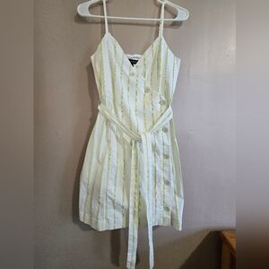 Banana Republic V-Neck Tie Waist Button Front Mini Dress